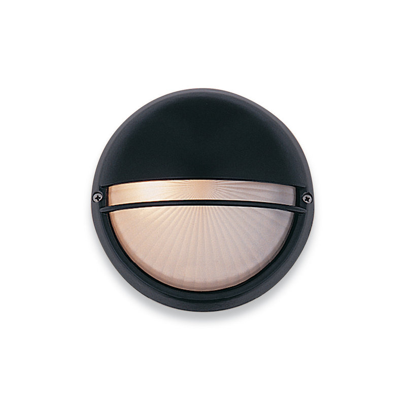 Classic Matte Black 19cm H Frosted Glass Outdoor Bulkhead Light, Large