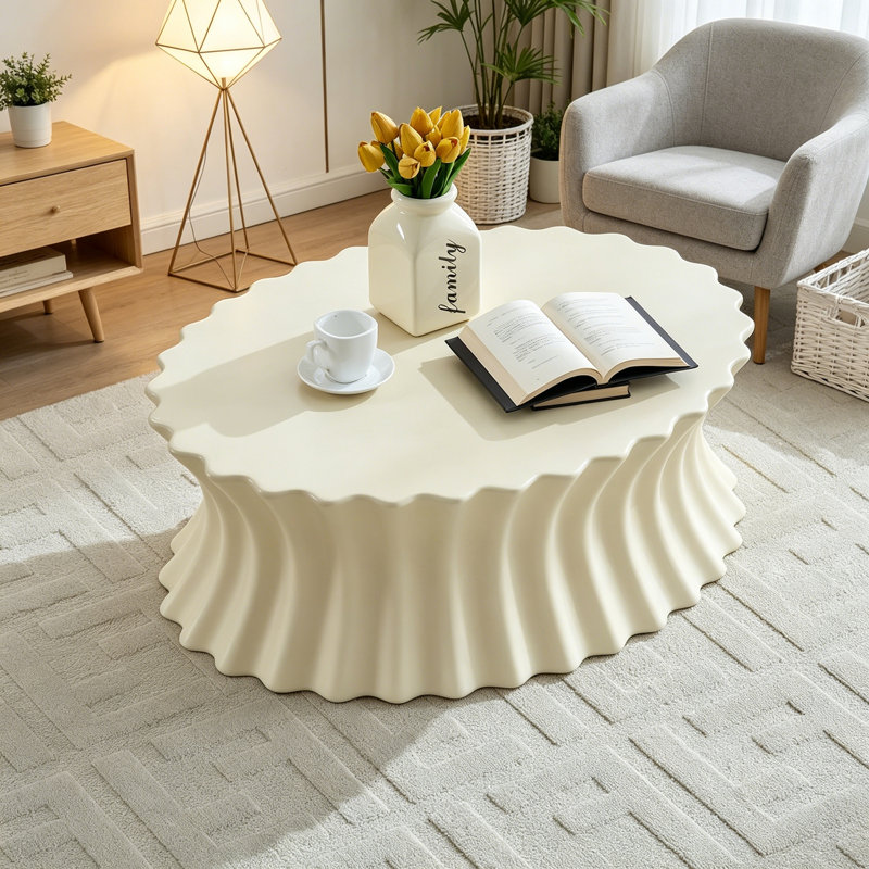 Table basse de forme ovale avec base robuste