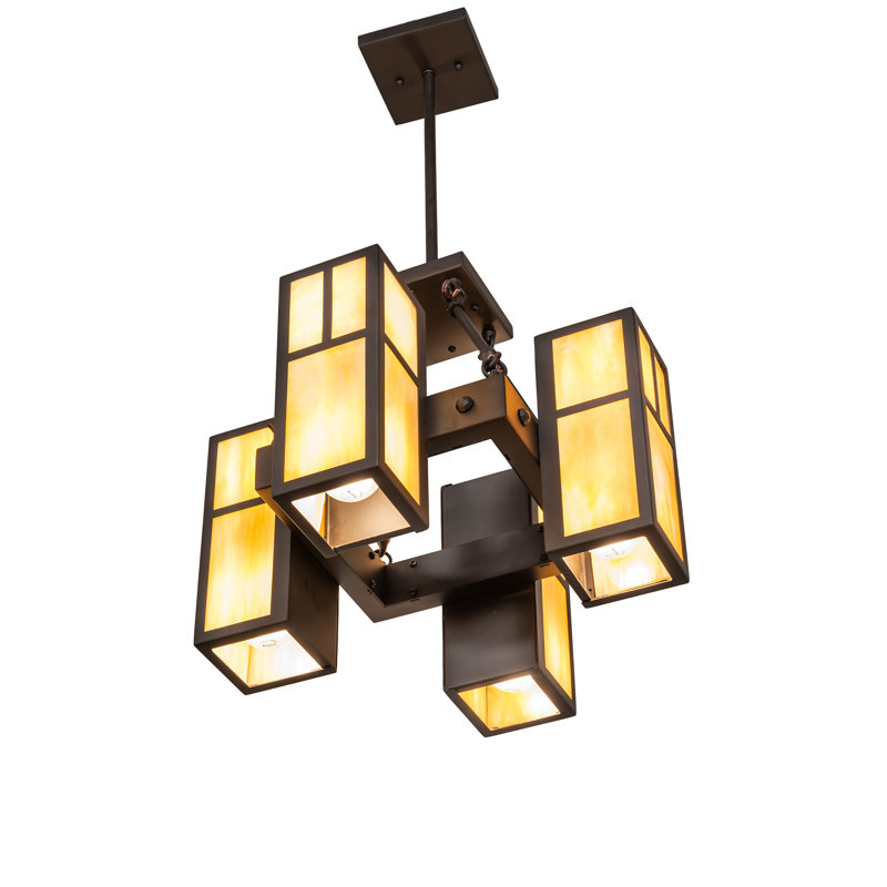 18" Square Hyde Park 4 Light Pendant