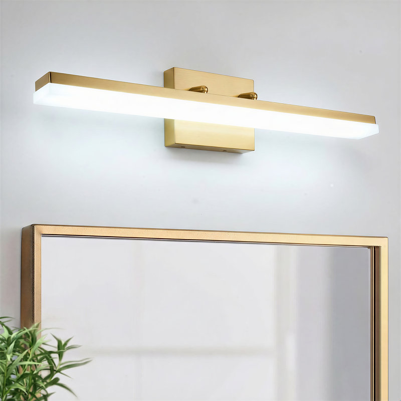 Barre d'éclairage de salle de bain 24 lumières DEL 24 W à intensité variable 24 W Alfonzia, Blanc froid 5000K, Doré