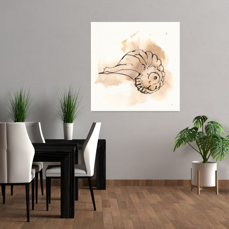 Sandy Conch II, art côtier abstrait, H 36 po x l 36 po