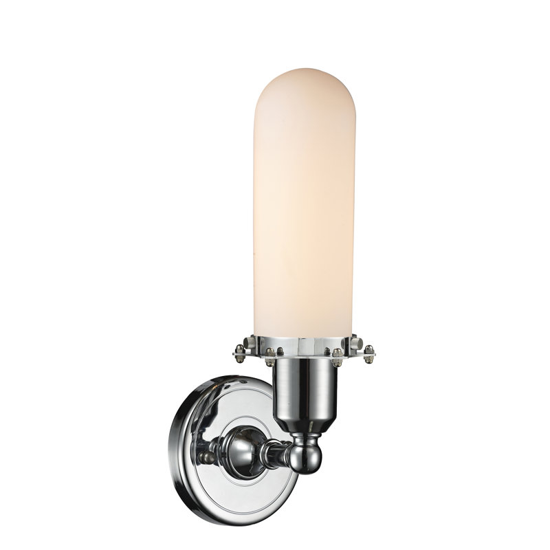 Eleanor Armed Sconce, Matte White, Polished Chrome
