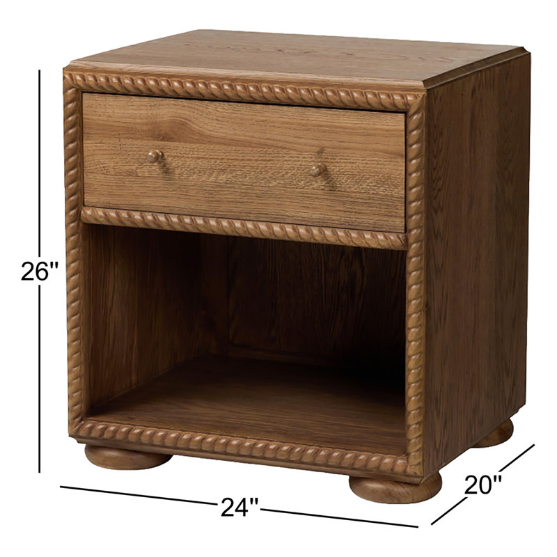 Cormack Nightstand-Warm Natural Oak