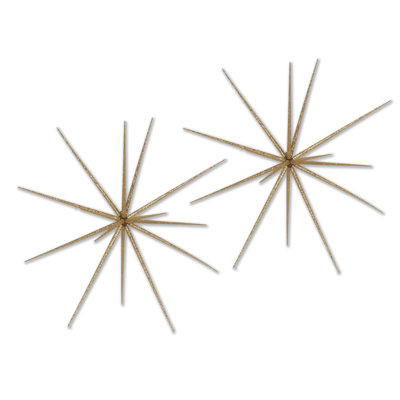 2 Pack of Glittered Starburst Ornament