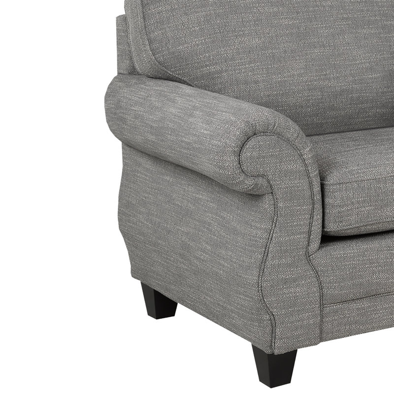Canapé en tissu Baskerville, gris, H 39 po x l 64 po x P 37 po, 2