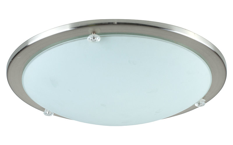 Copp Glass Flush Mount, Chrome Bezel