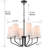 Portofino Modern Black Fabric Shade Pendant Light Fixture - 6 Light-551276771