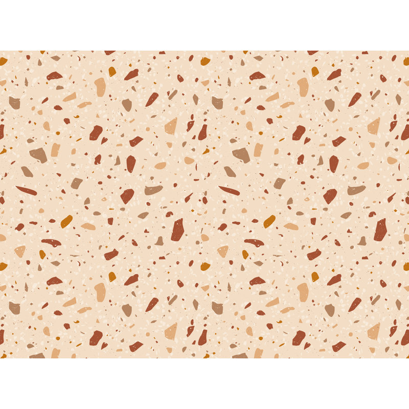 Ruslana Vinyl Machine Printed Area Rug, Rectangle 3'3.4" x 4'4.4"