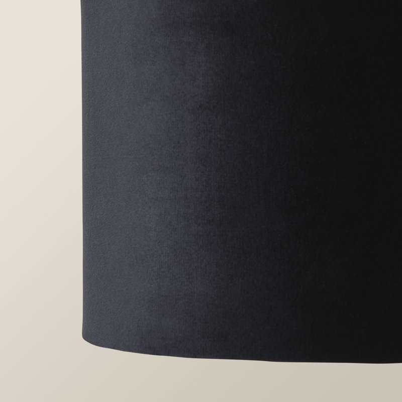 Ajua Drum Lamp Shade ( Slip-On ), 25cm H x 45cm W x 45cm D, Black