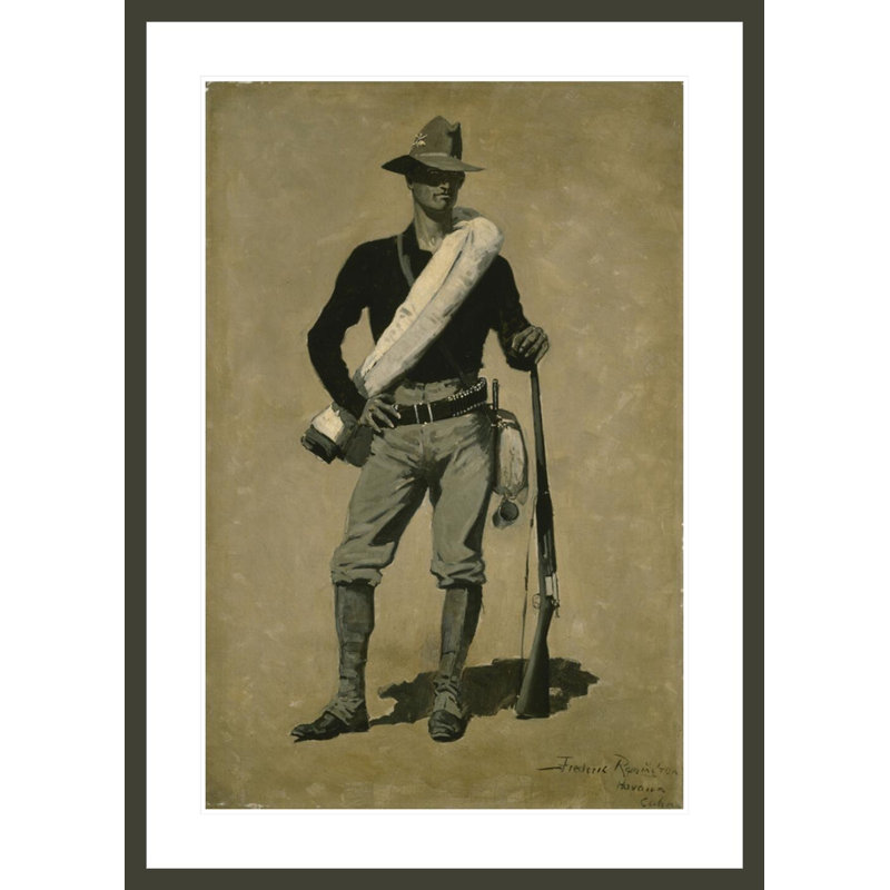 «U. S. Soldier» par Frederic Remington, impression giclée sur cadre, H 41,5 po x l 29,81 po