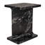Table de bout à piédestal en marbre noir 20 po