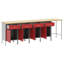 Set Of 5 Steel Large Height-Adjustable Workshop Cabinet-610869238