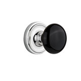 Classic Rosette with Black Porcelain Door Knob