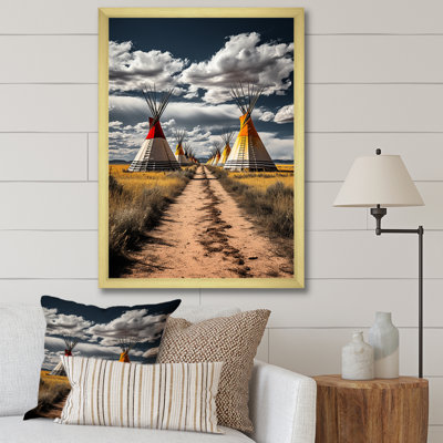 «Yellow Native Tipi Path to Spirituality I», reproduction sur toile
