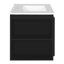 Meuble-lavabo mural de 30 po avec meuble-lavabo flottant avec 2 tiroirs, lavabo simple en céramique à 3 trous et meuble-lavabo moderne noir-733052578