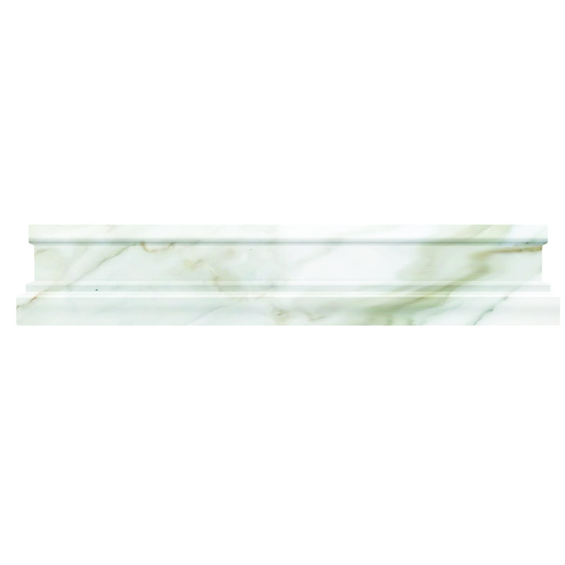 Grandis 12" x 2" Marble Cove Base Tile Trim in White