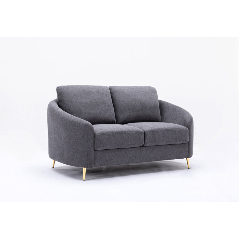 Gray Linen Loveseat