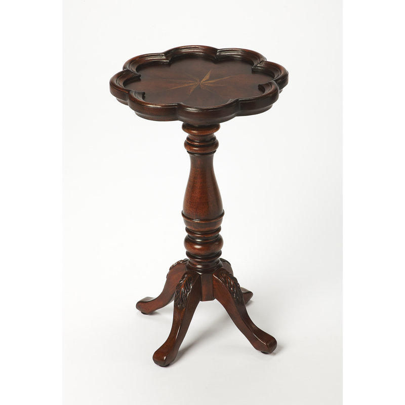 Whitman Scalloped Edge Side Table, Dark Cherry