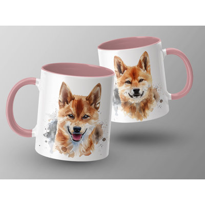 Adorable Shiba Inu Watercolor Heads 11oz Coffee Mug