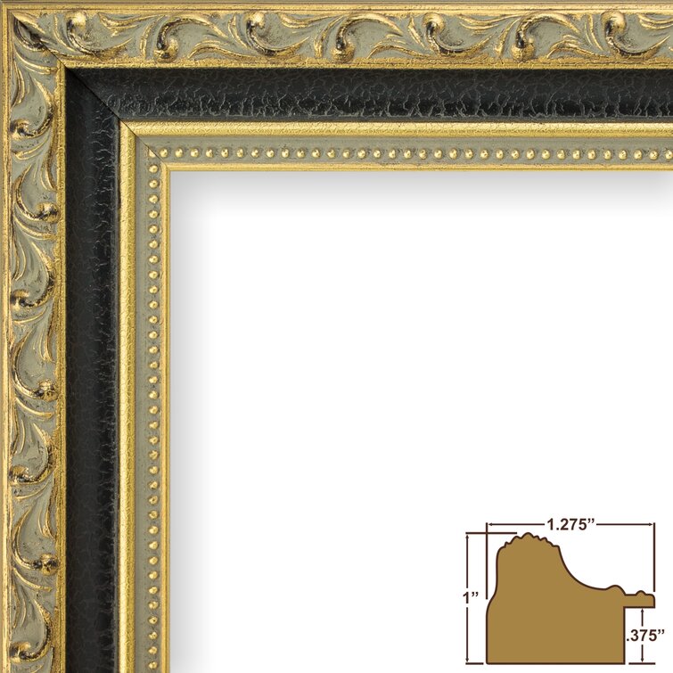 Wooden picture frame 3-color shade and gold. Backing board- can be removed  with 1 step selection (image is selection friendly Stock Photo - Alamy