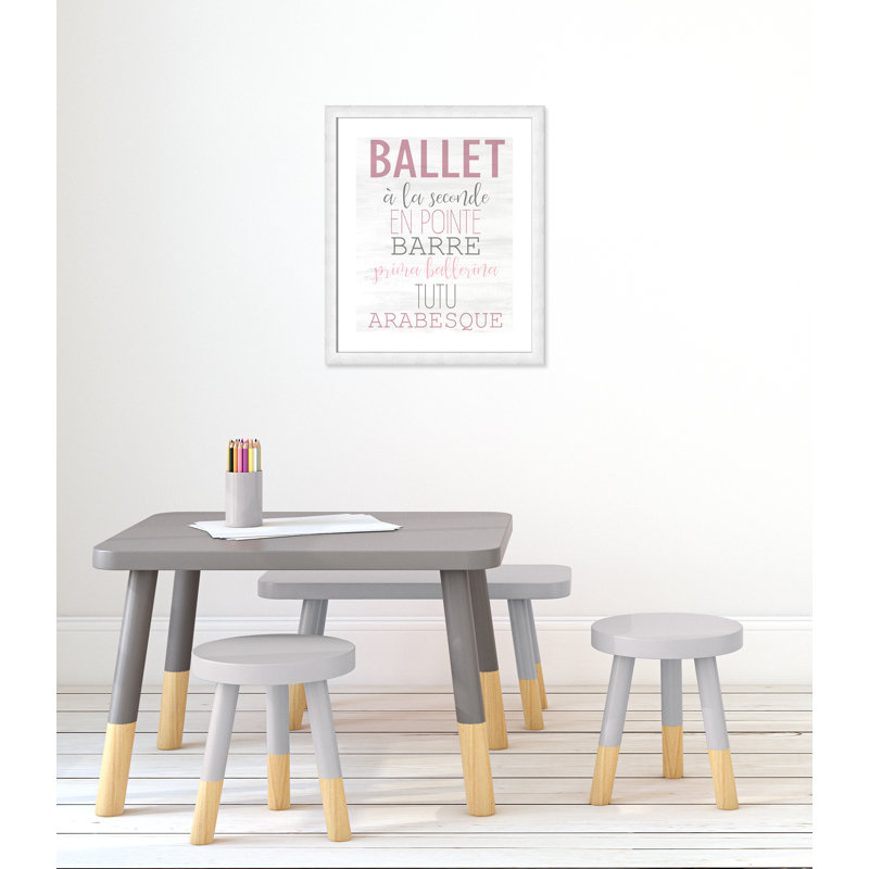 Ballet toute la journée 2, H 26,5 po x l 22,5 po x P 0,63 po, Cadre à grain de bois blanc