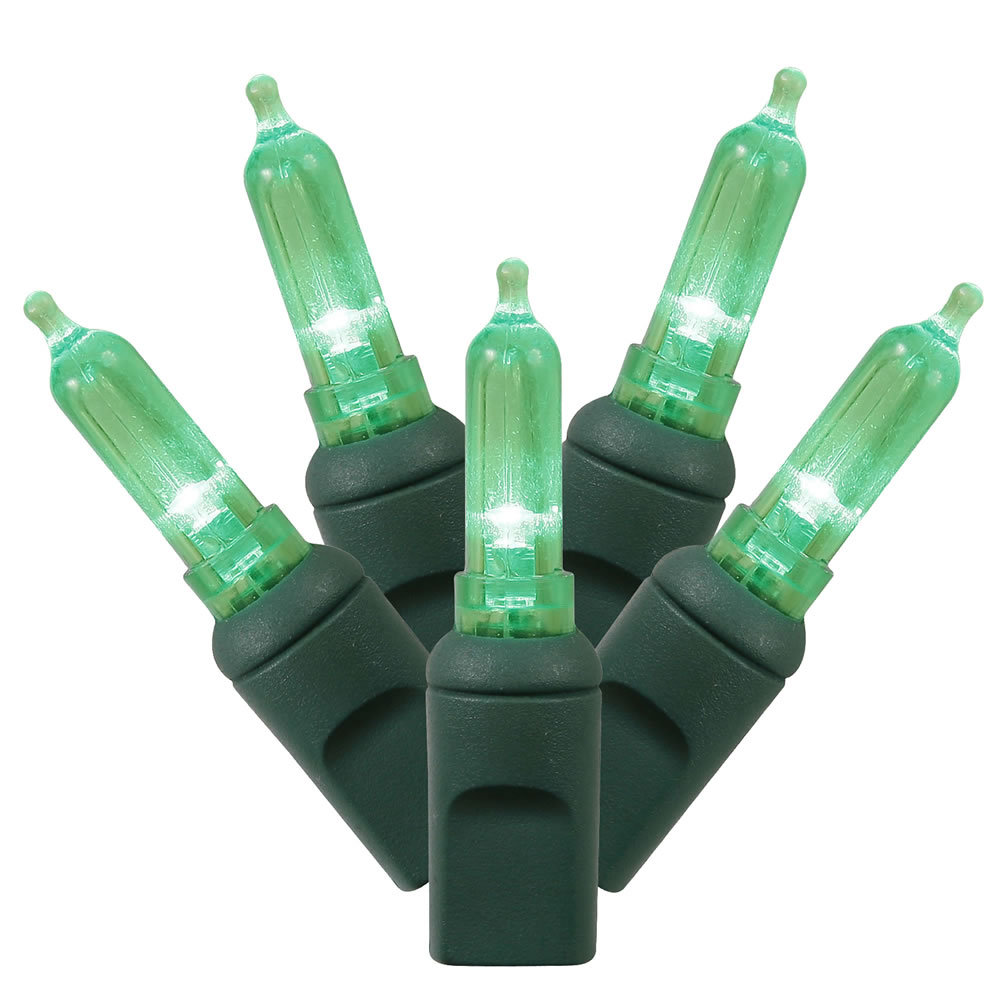 Italian LED Single Mold Christmas Light Set, Green