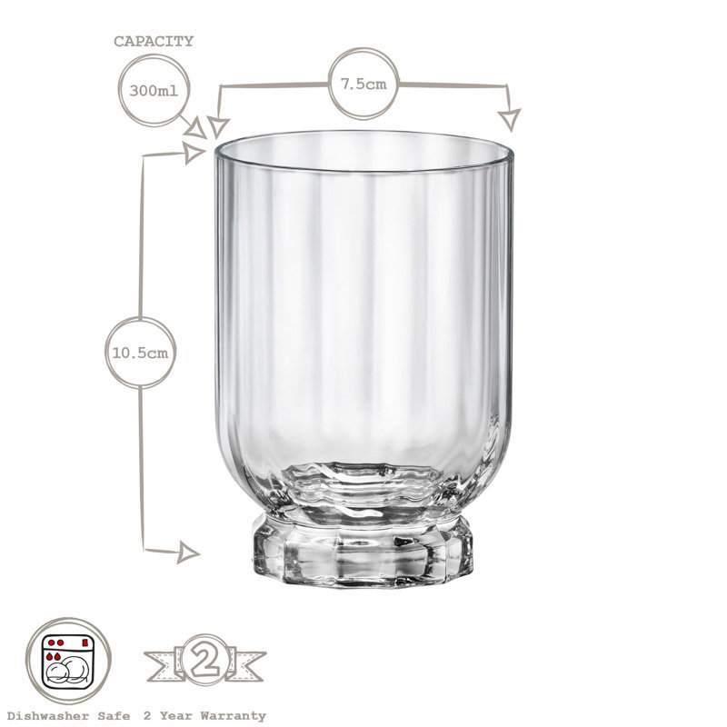 Florian Double Whisky Glasses, 300 oz.