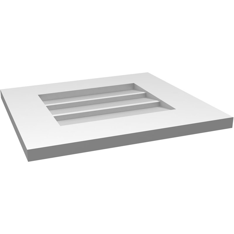 Vent à pignon rectangulaire en uréthane non-fonctionnel, H 16 po x l 18 po x P 1 po