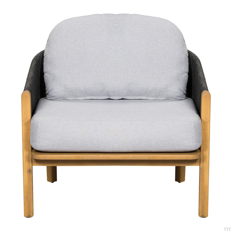 Fauteuil club d'extérieur en bois Grotta, Noir / brun