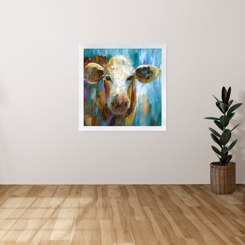 «LuLu Belle», reproduction de peinture acrylique, H 37,5 po x l 37,5 po x P 1 po, Cadre blanc