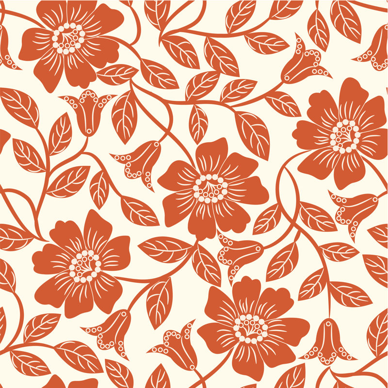 Motif floral par Pw World, H 30 po x l 30 po