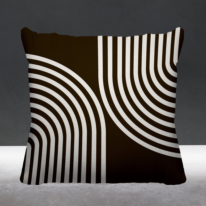 Coussin décoratif intérieur / extérieur Kumba, L 17 po x H 17 po, Brun