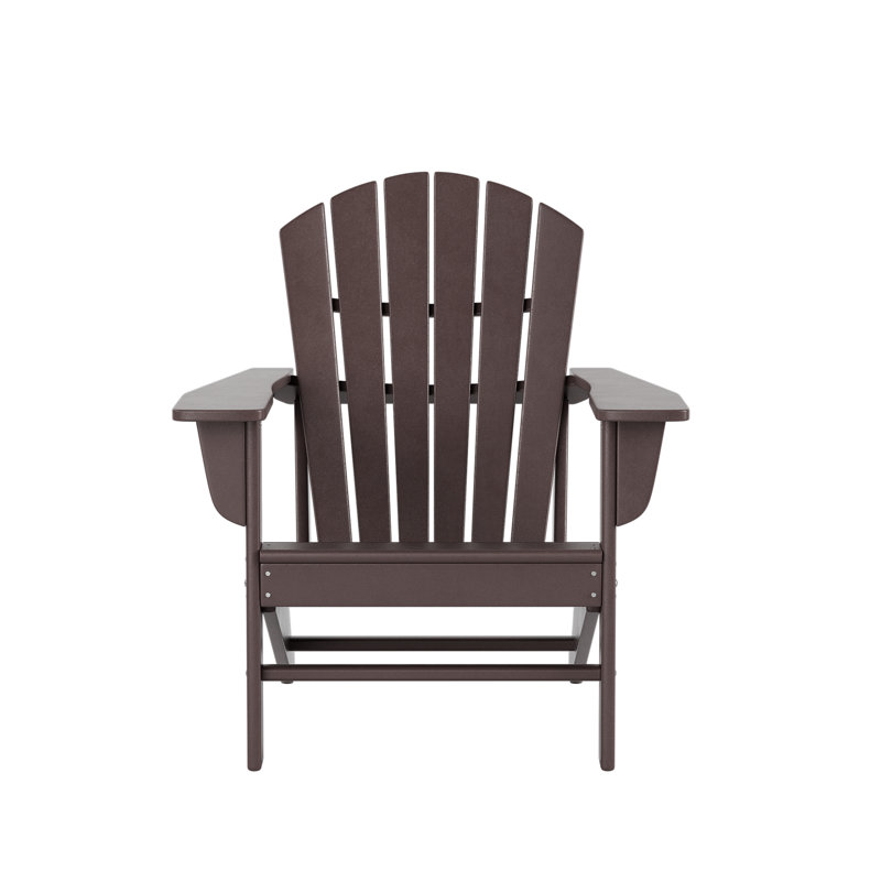 Chaise Adirondack en plastique avec table Altura, Brun foncé