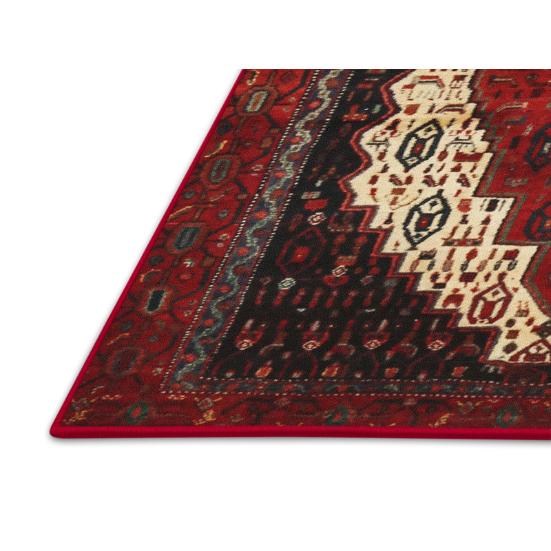 Tapis oriental rouge / ivoire, Rectangle 3 pi x 5 pi