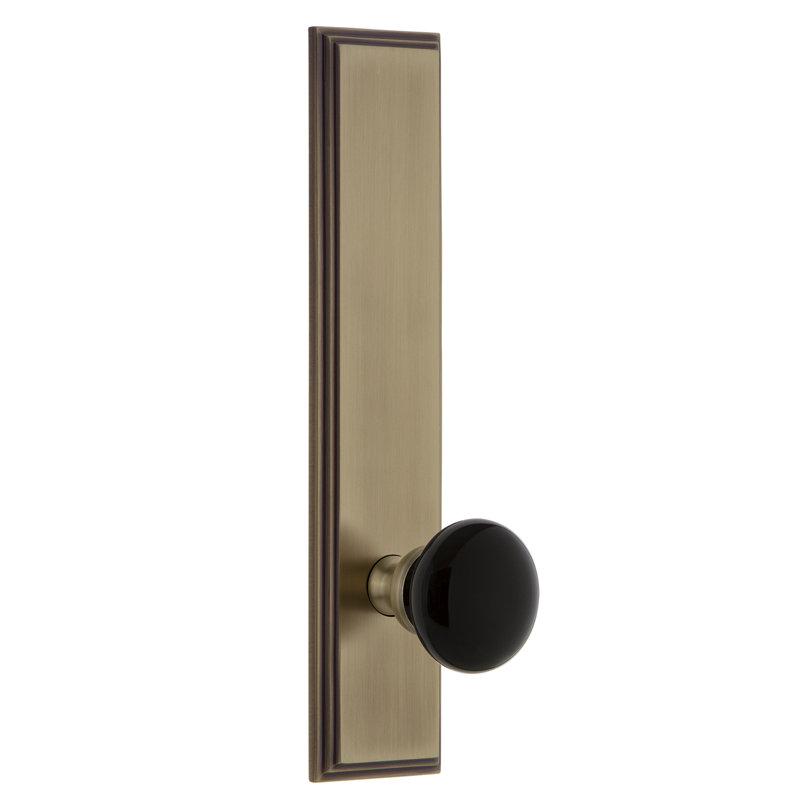 Grand Grand Carré Grand Assiette Passage avec bouton de porte Coventry, 2-3/4", Laiton rétro