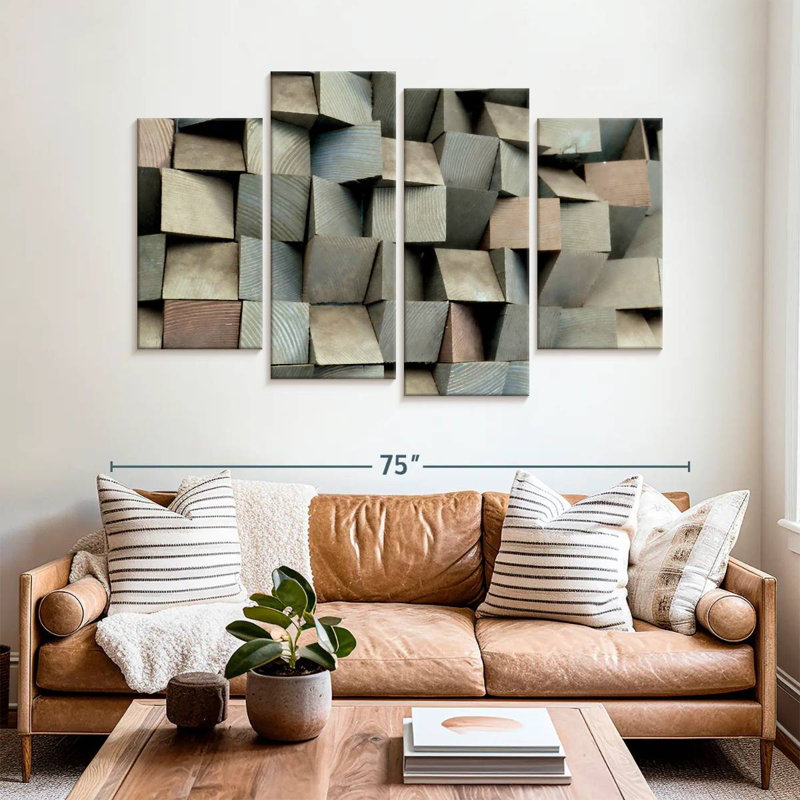 Abstrait carré Avery, H 42 po x l 68 po