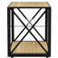 Ensemble de 2 tables de chevet modernes pour chambre et salon, de style industriel, avec dessus en verre trempé et bois naturel. Organiseur à plusieurs niveaux stable et peu encombrant, offrant un rangement compact.