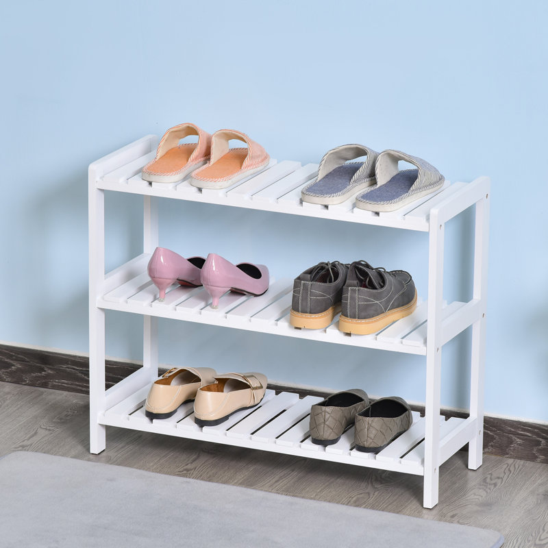 9 Pair Shoe Rack, White