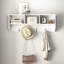 Portemanteau mural blanc avec 4 crochets doubles