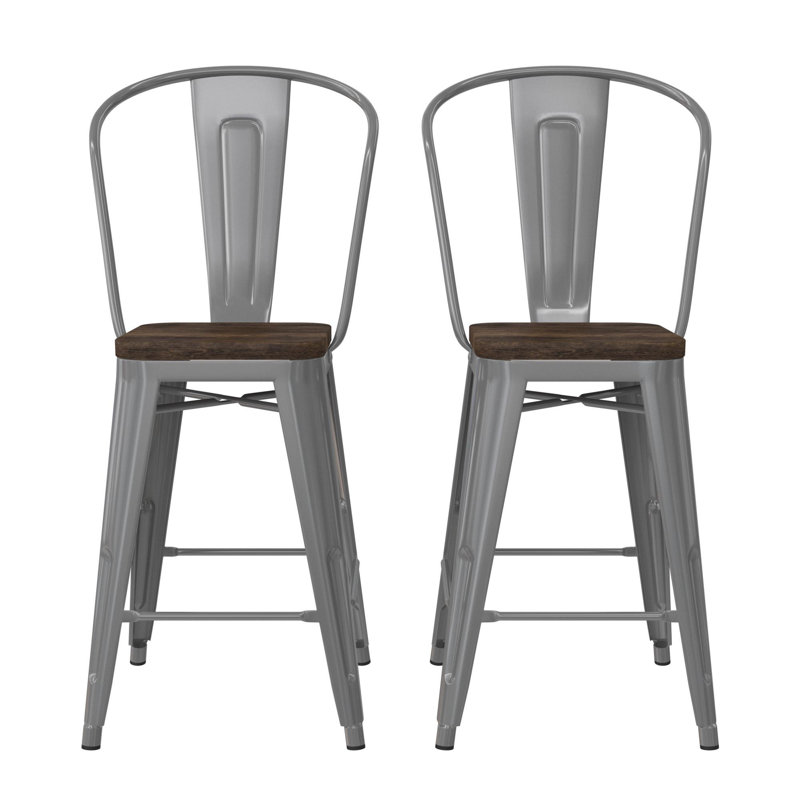 North Andover Bar Stool, Silver, Counter Stool (23.5” Seat Height)