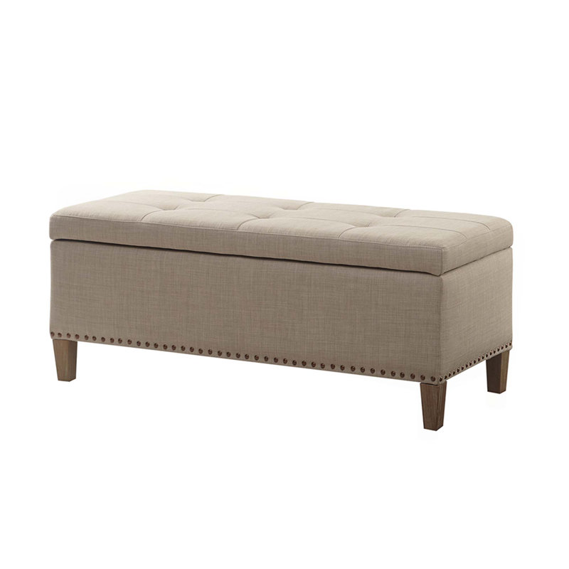 Banc de rangement capitonné à fermeture douce