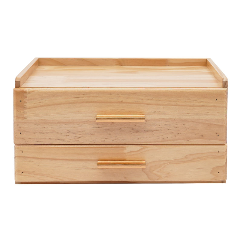Organisateur de bureau avec 2 tiroirs, Beige