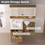Ensemble de meuble-lavabo mural 48 po avec plateau en pierre reconstituée et armoire de rangement modulaire-334912611