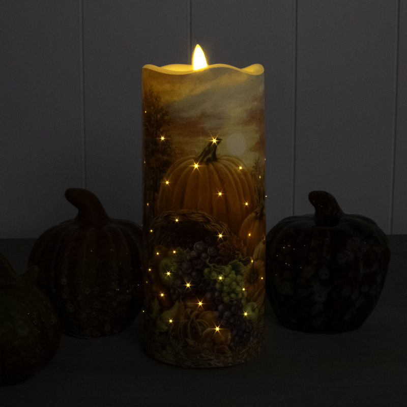 Fall Harvest Fiber Optic Candle