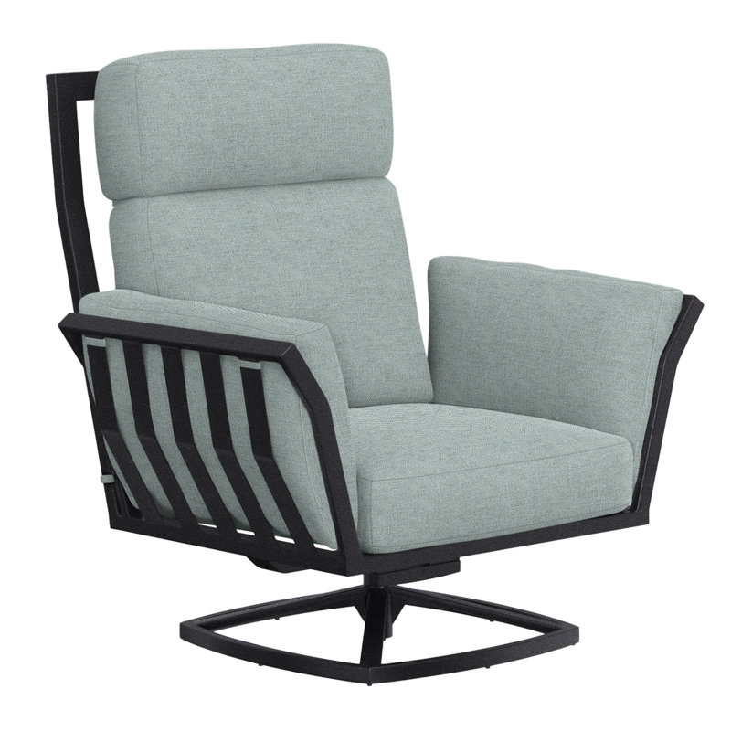 Aris Outdoor Rocker Chair, Graphite, Alcazar Redwood