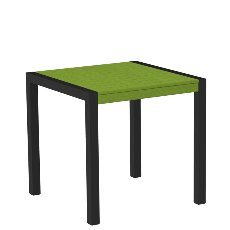 POLYWOOD MOD Dining Table, Lime, Textured Black, 29.75" W x 29.75" D