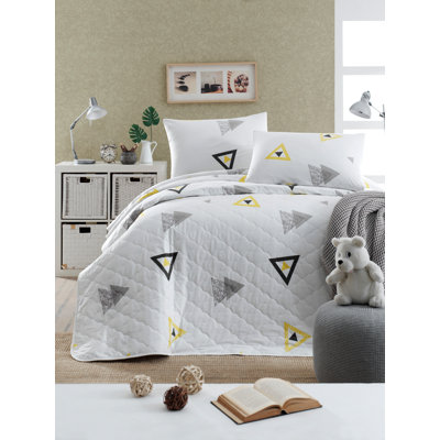 Cotton Geometric Shapes Coverlet
