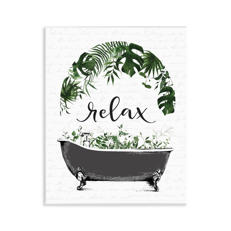 Plaque murale Tropical Bath Relax, design par lettré et doublé