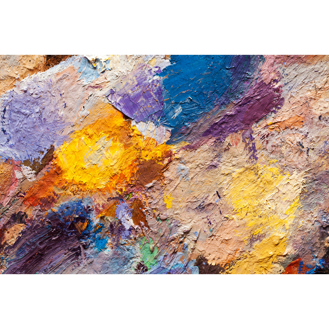 Abstract Oil Paint Texture On Canvas, Background by YakubovAlim - Wrapped Canvas Painting