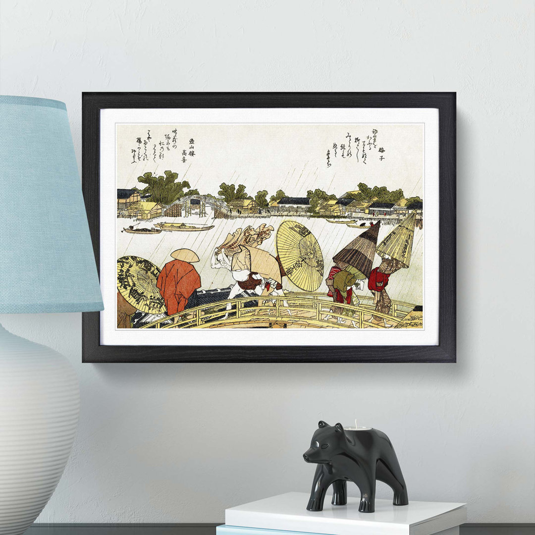 The Makura Bridge by Katsushika Hokusai - Picture Frame Painting Print
